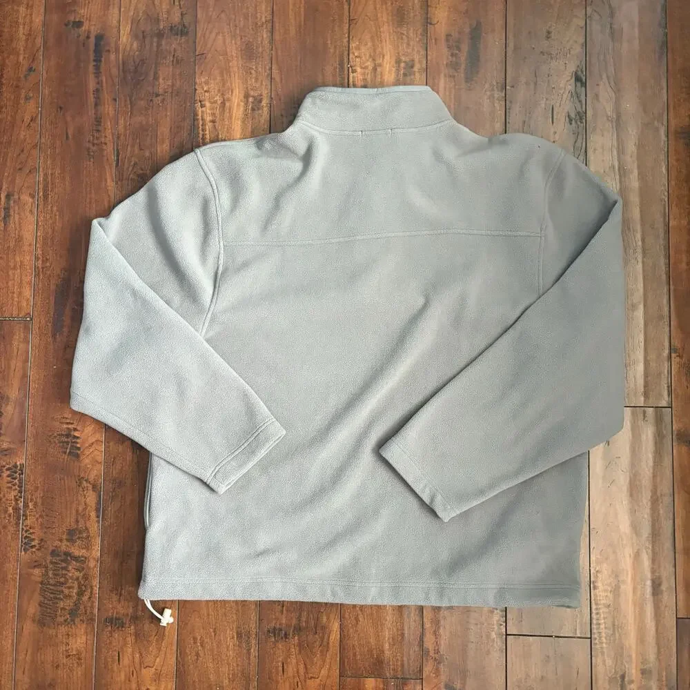 Gap Fleece 1/4 Zip Sweater Mens XXL Gray Pullover Soft Collared Logo Embroidery
